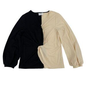 Callahan Black and Cream V-Neck Sweater